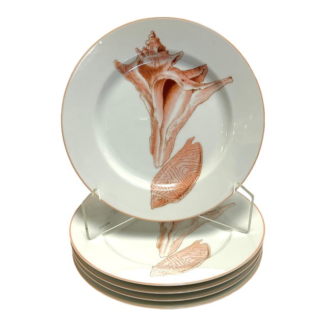 Vintage Fitz & Floyd Japan 'Coquille' Ceramic Salad Plates- Set of 5 For Sale