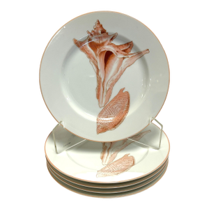 Vintage Fitz & Floyd Japan 'Coquille' Ceramic Salad Plates- Set of 5