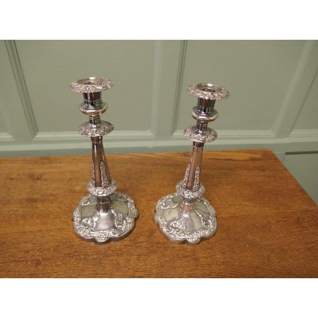 19th Century Silver Plated Candlesticks, Set of 2 For Sale - Image 3 of 9