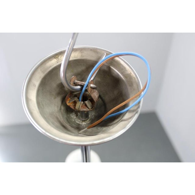 Art Deco Nickel Chandelier with Textured Glass, Czechoslovakia, 1930s For Sale - Image 13 of 17