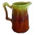 Antique Green and Brown Glazed Pottery Pitcher For Sale