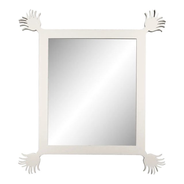 Fleur Home Carnival Vieux Rectangle Mirror in White Dove, 49x59 For Sale
