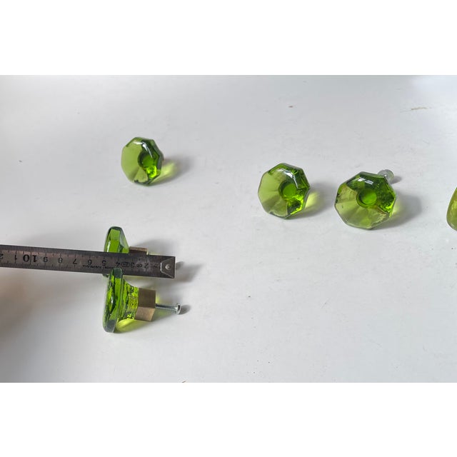 Vintage Swedish Green Glass Knobs, 1960s, Set of 6 For Sale - Image 6 of 11