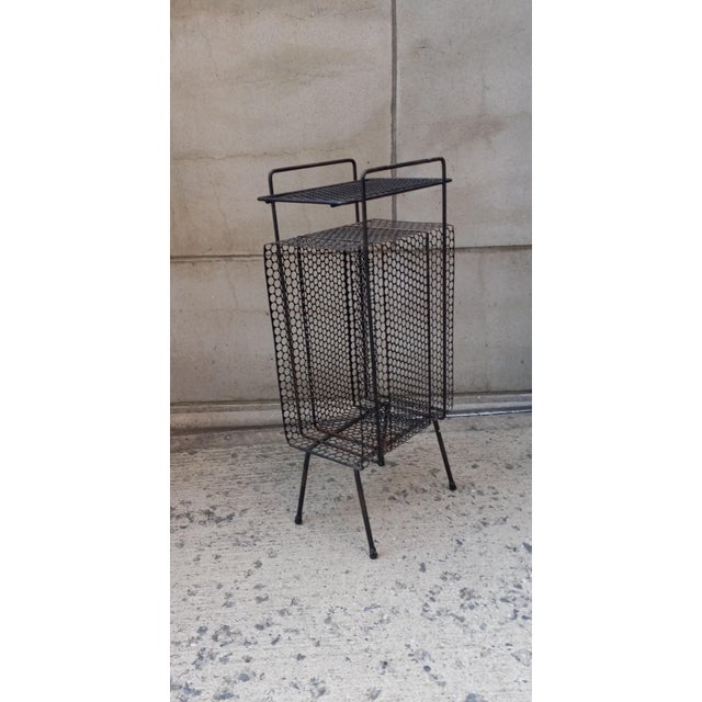 Mid-Century Modern 1960s Mid-Century Modern Richard Galef Perforated Metal Mesh Magazine Album Rack For Sale - Image 3 of 12