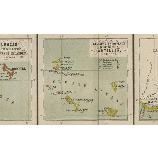 Suriname, Curaçao and Dutch Guinea Jacob Kuyper Colonial Atlas Map, 1882 For Sale - Image 12 of 14