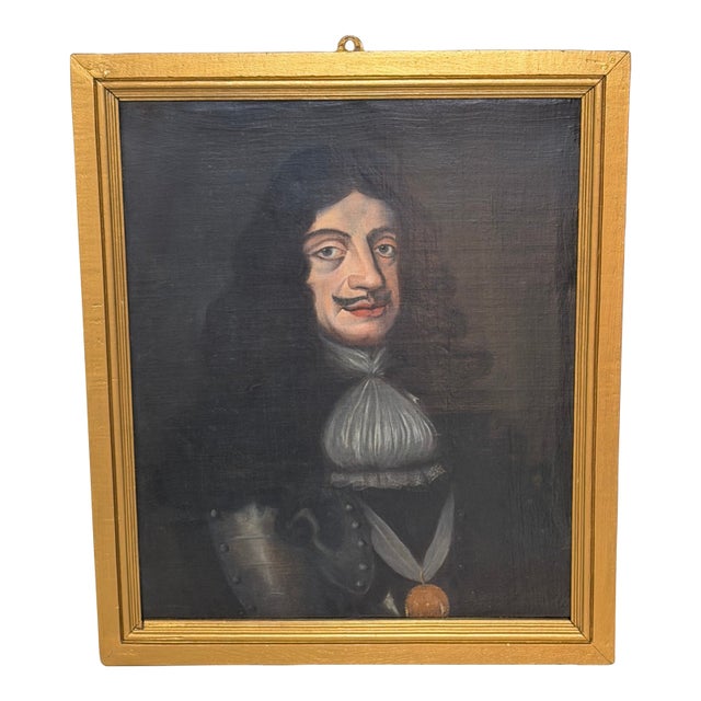 Oil Portrait of King Charles II in Armour With the Order of the Garter English School, Circa 1850, After Sir Peter Lely (1618–1680) For Sale
