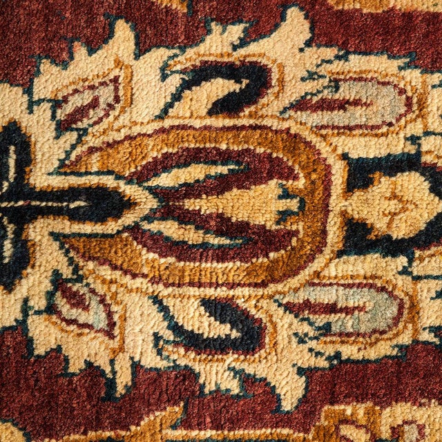 Traditional Mogul Collection Hand-Knotted Area Rug - Red 4' 7" x 7' 5" For Sale - Image 3 of 4