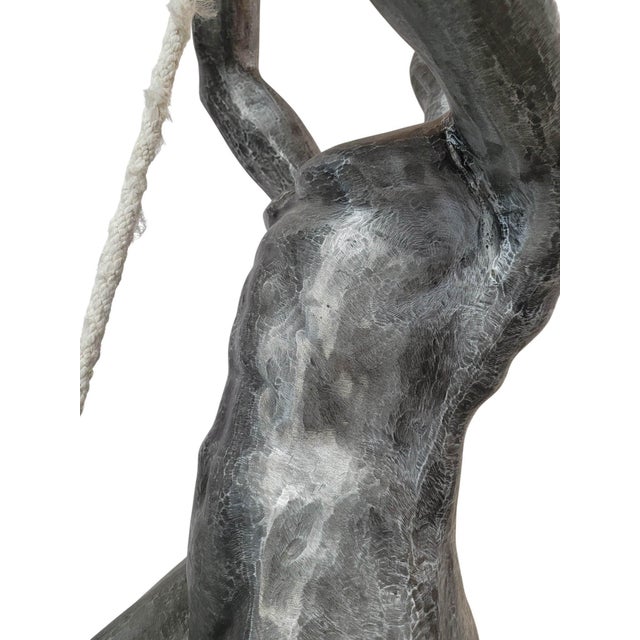 Early 21st Century 7 Feet Tall Contemporary Cast Aluminum "Climbing Man" Suspended Sculpture For Sale - Image 5 of 17