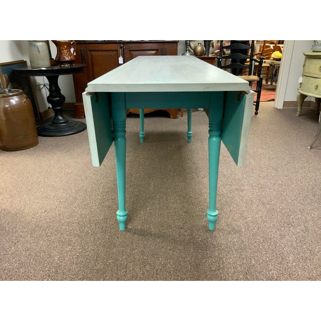Blue 20th Century Harvest Table For Sale - Image 8 of 10