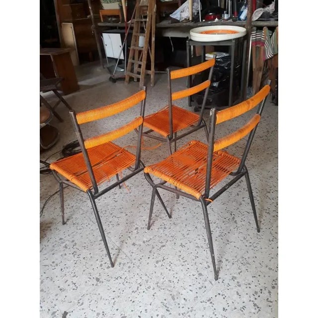 Mid-Century Modern Metal Chair with Plastic Woven, 1960s For Sale - Image 3 of 16