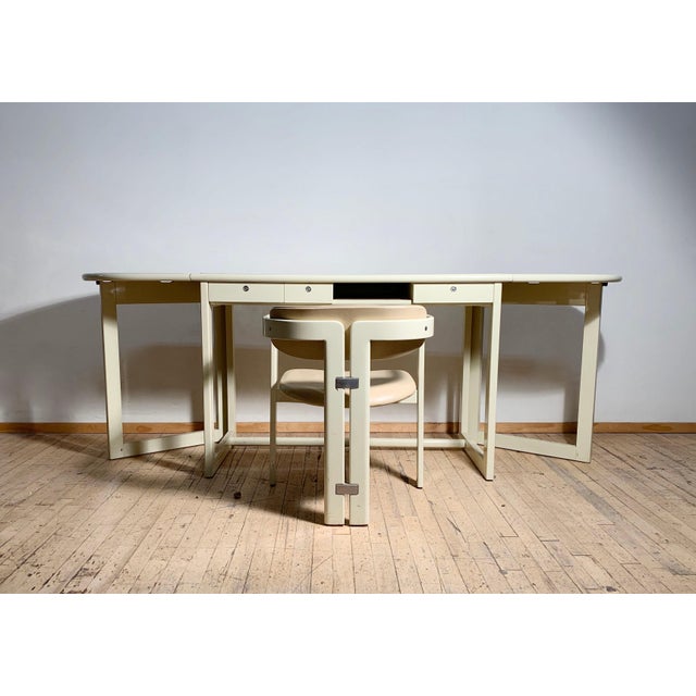 Mid 20th Century Augusto Savini for Pozzi Drop Leaf Gate Leg Desk with Matching Pamplona Chair For Sale - Image 5 of 5