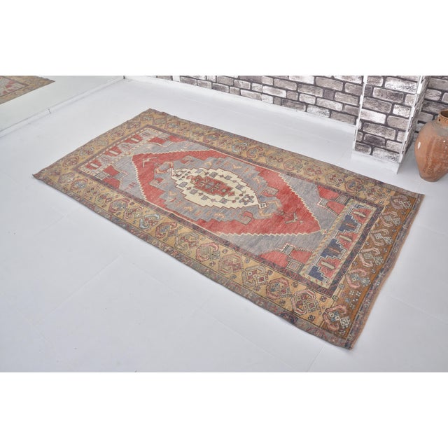 Turkish 1950s Ethnic Handknotted Wool Carpet For Sale - Image 3 of 10