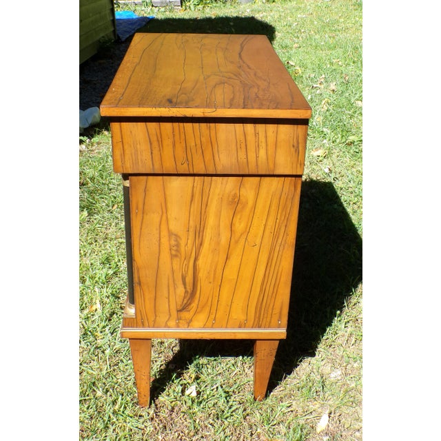 Vintage Italian Neoclassical Style Olivewood Server Chest Table Nightstand For Sale - Image 15 of 17
