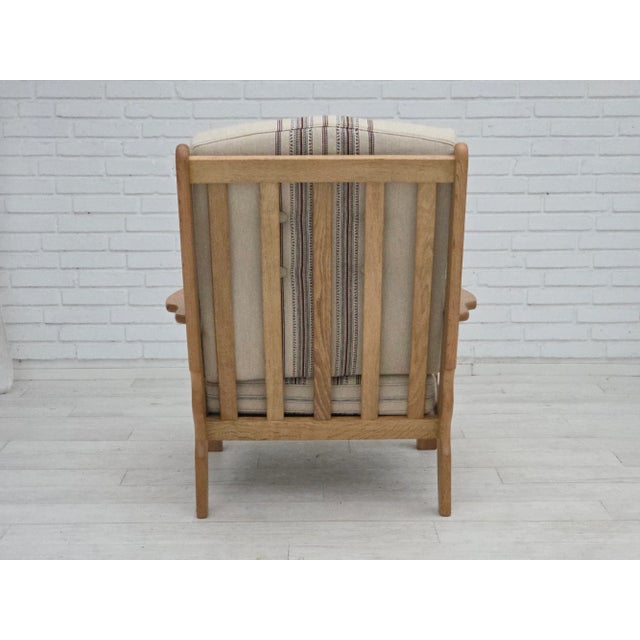 1970s Vintage Danish Armchair in Furniture Wool and Oak, 1970s For Sale - Image 5 of 18