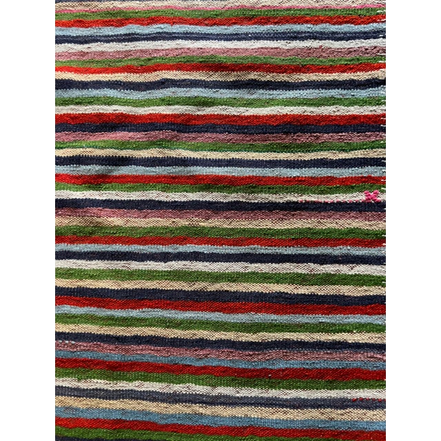 1960s Vintage Striped Kilim | Modern Anatolian Flatweave| 6'x10' For Sale - Image 5 of 8