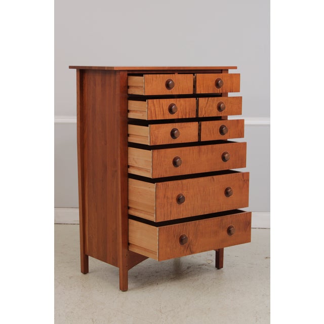 Stickley Stickley Arts & Crafts Cherry & Tiger Maple Chest For Sale - Image 4 of 16