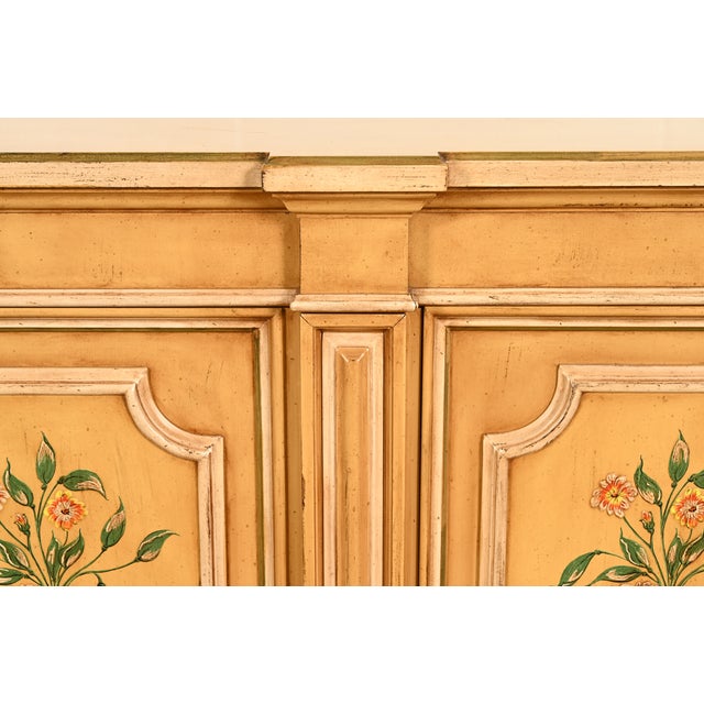 Henredon French Regency Louis XVI Hand Painted Console or Bar Cabinet For Sale In South Bend - Image 6 of 13