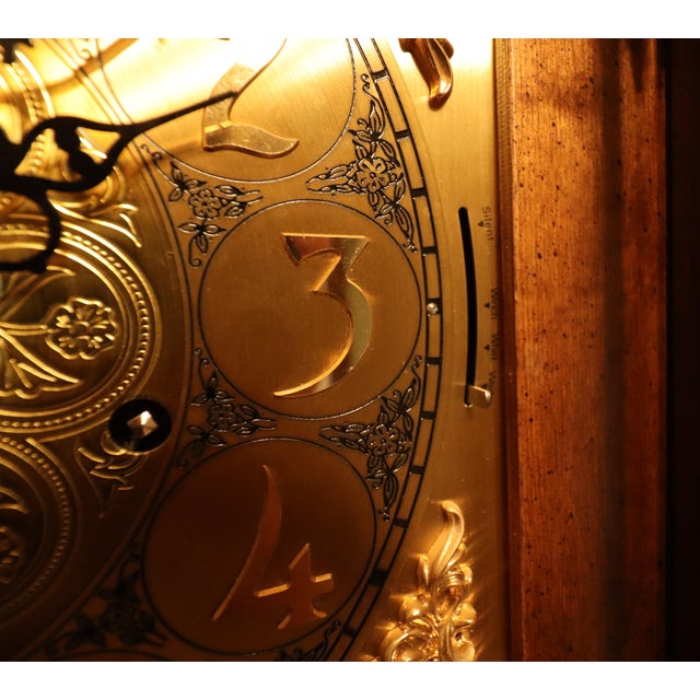 Howard MillerTriple-Chime Grandfather Clock — Burl Walnut Case For Sale - Image 13 of 16