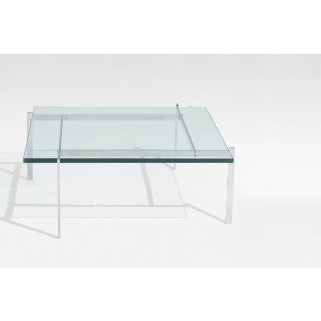 Contemporary Vintage PK61 Coffee Table in Steel and Glass by Poul Kjærholm for Fritz Hansen, 1960s For Sale - Image 3 of 6