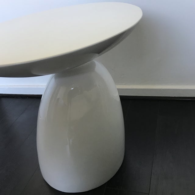 Modern White Hemispheres End Table | Chairish