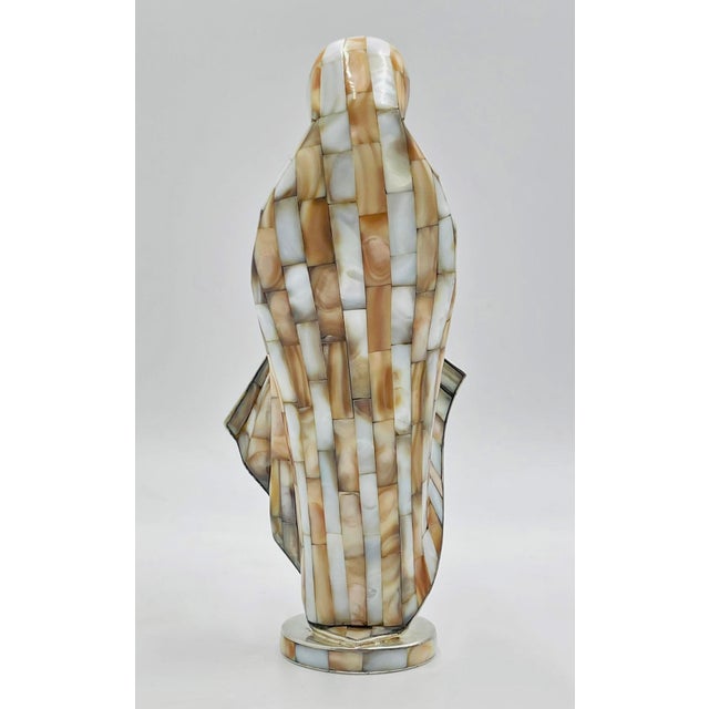 1980s 1980s Silver & Mother of Pearl Shell Madonna Sculpture by Emilia Castillo/Los Castillo For Sale - Image 5 of 18