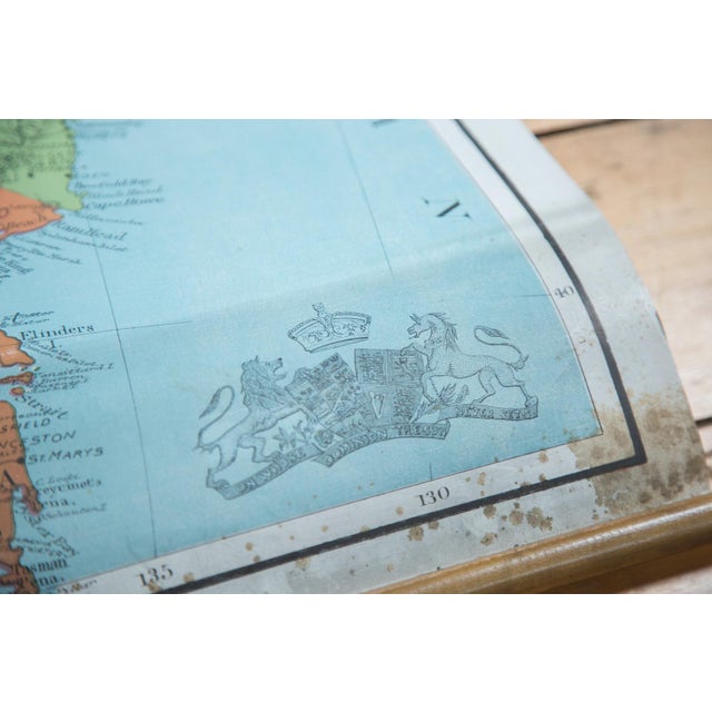 Antique Pull Down Map Of Australia Chairish
