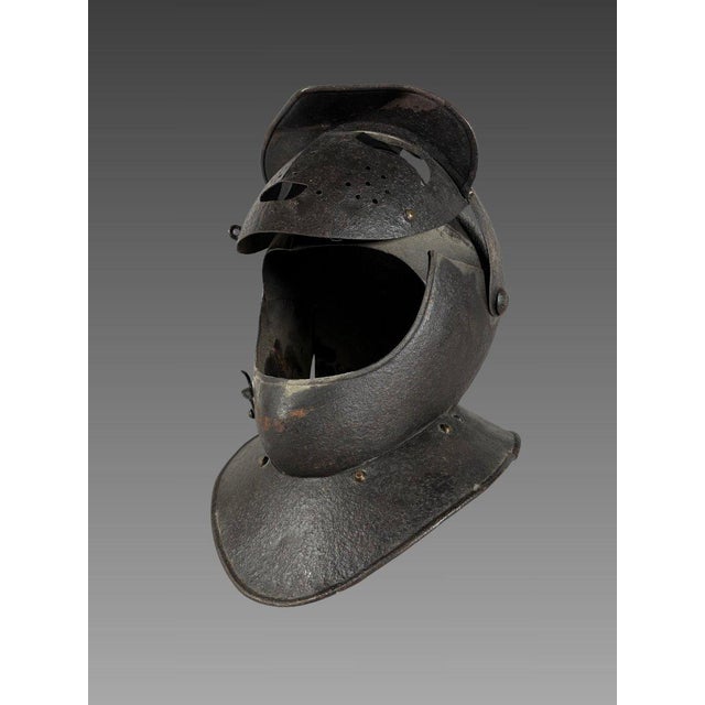16th-century wrought iron "Savoyard" helmet For Sale - Image 11 of 11
