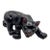 Hollywood Regency Style High-Gloss Ceramic Black Panther Sculpture - 1950s For Sale