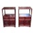 Pair of Chinese Tiered Teak Carved Side Tables Cabinets For Sale