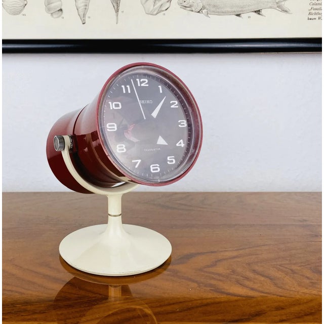 Space Age Table Clock from Seiko TTZ, 1970s, in Very Good conditions. Designed 1970 to 1979 This piece has an attribution...