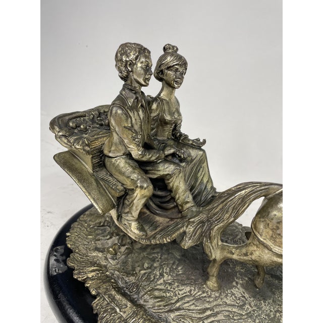 Carriage Sculpture with Horses Laminated in Silver, Italy, 1970s For Sale - Image 3 of 15