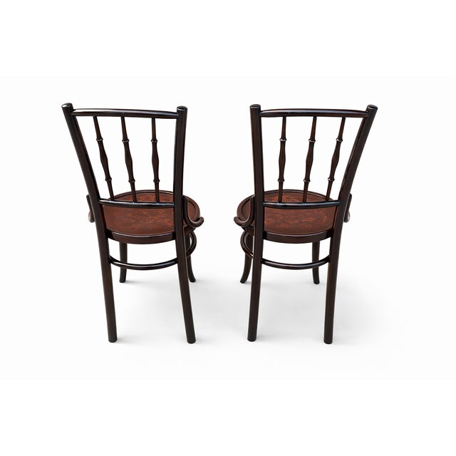 Bentwood Chairs with Marquetry Seats from Thonet, 1890s, Set of 2 For Sale - Image 6 of 9