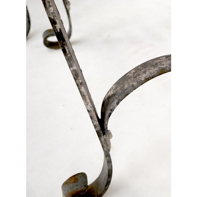Heavy Antique Wrought Iron Outdoor Chairs His & Hers For Sale - Image 6 of 18