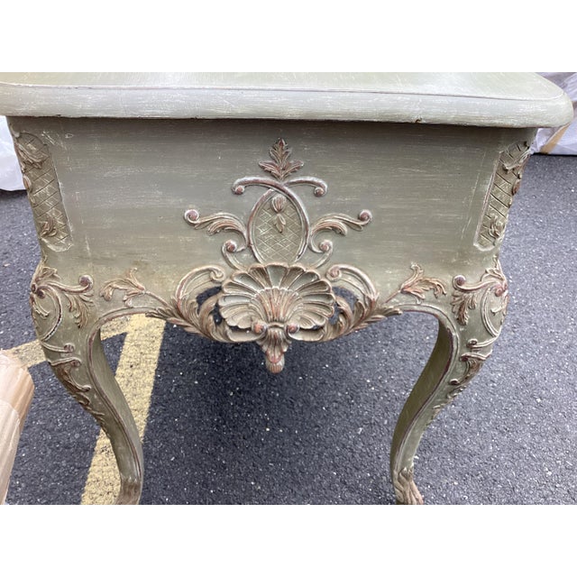 Wood French Vintage Rococo Painted Console Table For Sale - Image 7 of 10