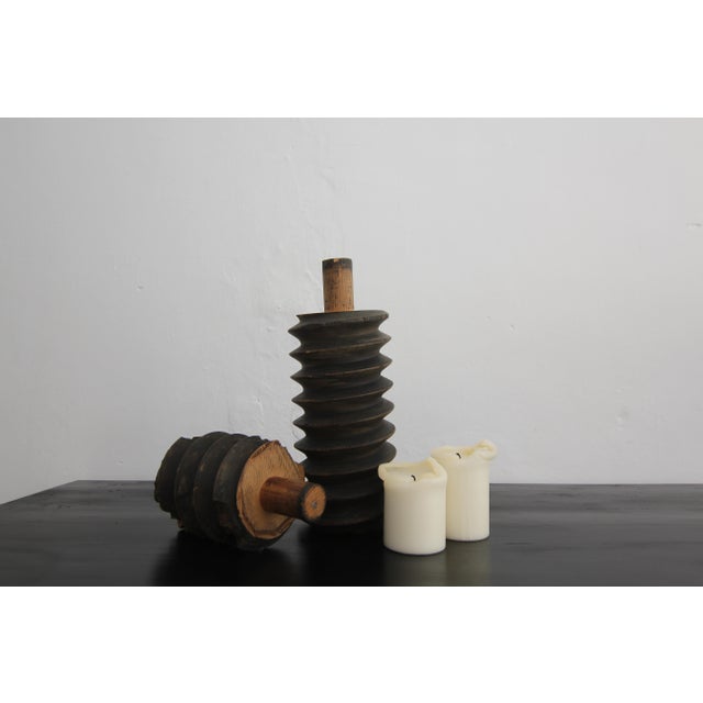 Early 20th Century Wooden Screws, 1890s, Set of 2 For Sale - Image 6 of 18