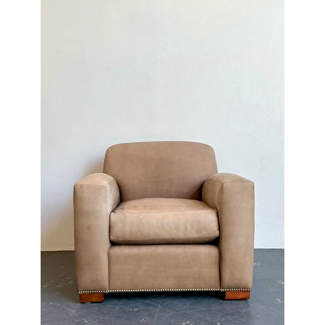 Vintage Ralph Lauren “Grant” Suede Club Chair For Sale - Image 15 of 17