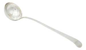 Plain Silver Soup Ladle with Smooth Handle