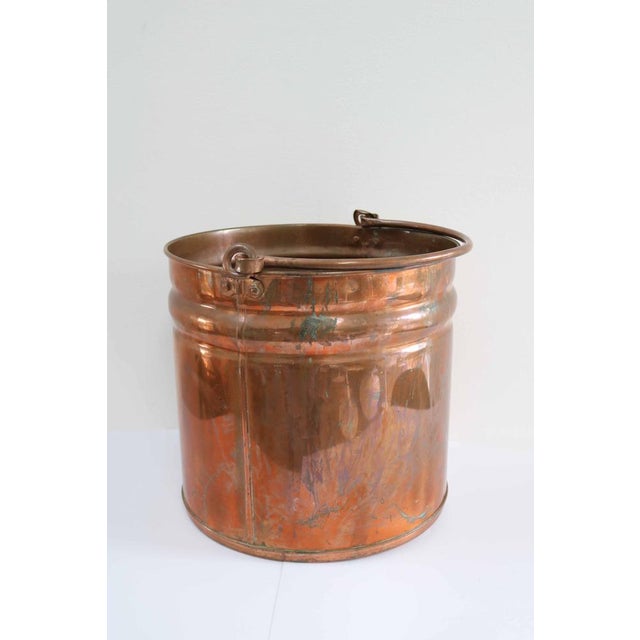 Metal Large Danish Copper Bucket Plant Pot, 1960s For Sale - Image 7 of 11