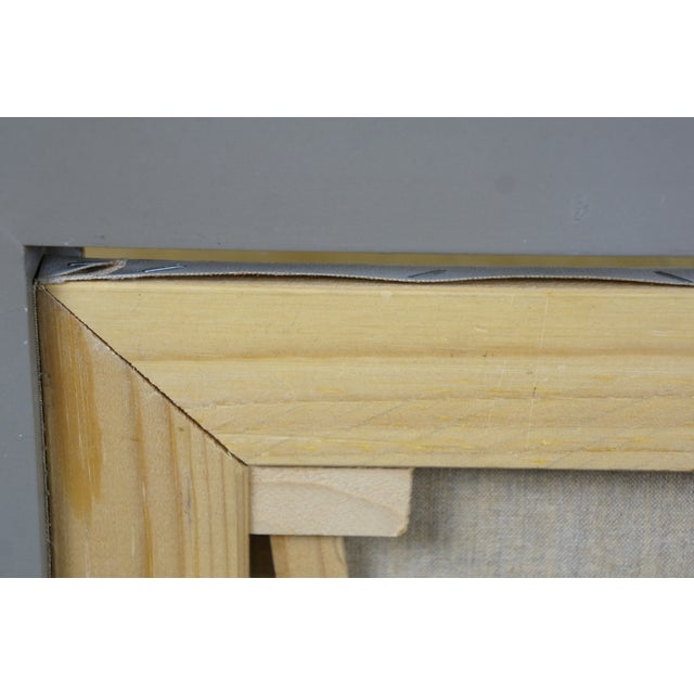 Green Vintage Still Life Oil Painting White Irises in Glass Vase Realism Framed For Sale - Image 8 of 11