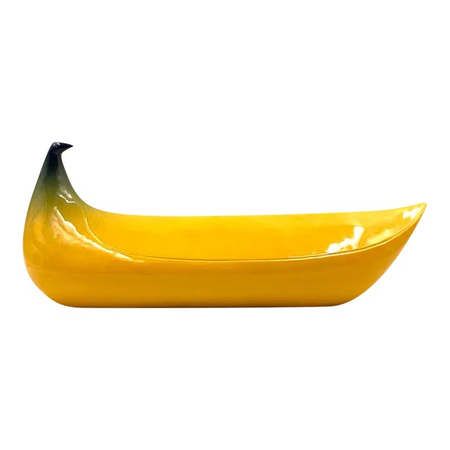 Yellow Banana Ceramic Sculpture, Zanolli Nove Italy, Ca. 1970 For Sale