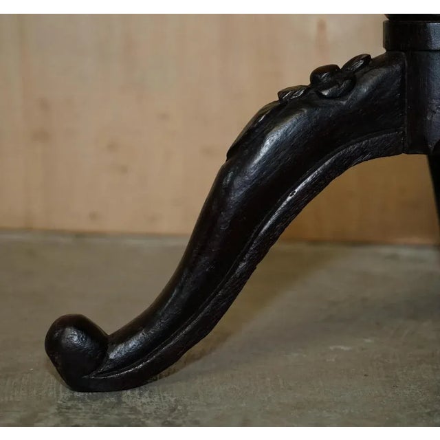 Black Victorian Marble Side End Lamp Table, 1880s For Sale - Image 8 of 13