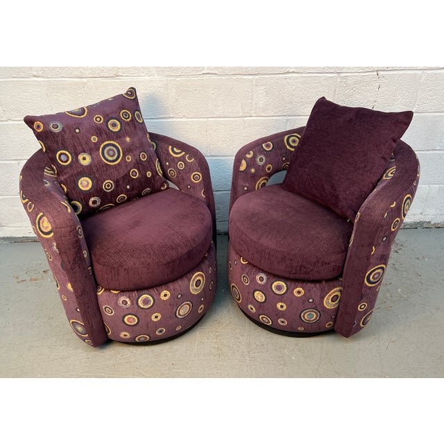 Late 20th Century Unique Swiveling Lounge Chairs by Weiman For Sale - Image 11 of 12
