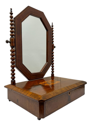 Antique Walnut Vanity Mirror or Dressing Table Mirror, 1900s