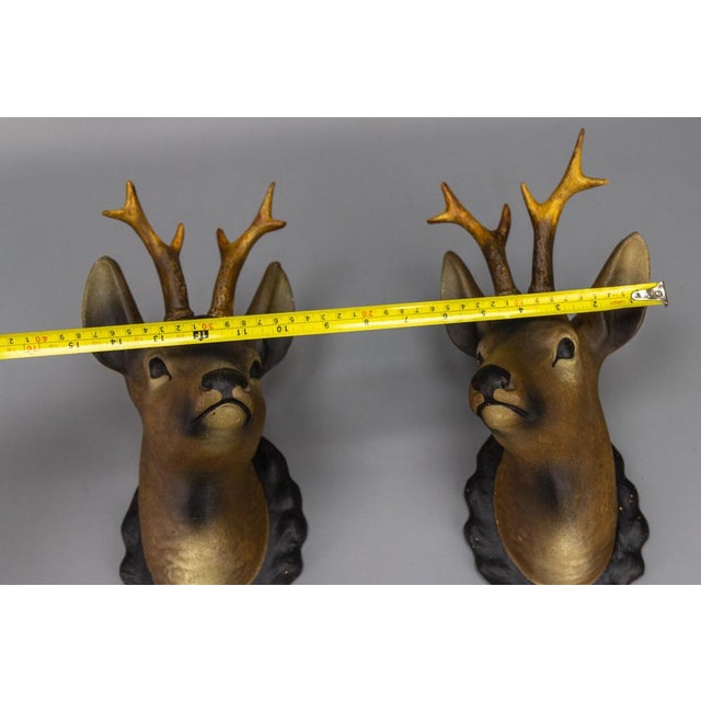 Roe Deer Made of Plaster, Germany, 1930s, Set of 2 For Sale - Image 12 of 18