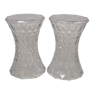 Vintage Marcel Wanders for Kartell Italy Clear "Stone" Stools - a Pair For Sale