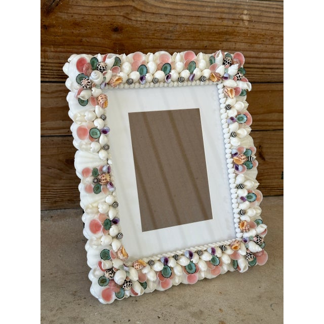 Coastal Handmade Seashell Picture Frame For Sale - Image 10 of 10