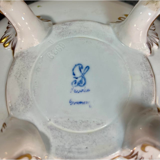 Antique Dresden Footed Reticulated Porcelain Bowl For Sale - Image 9 of 9