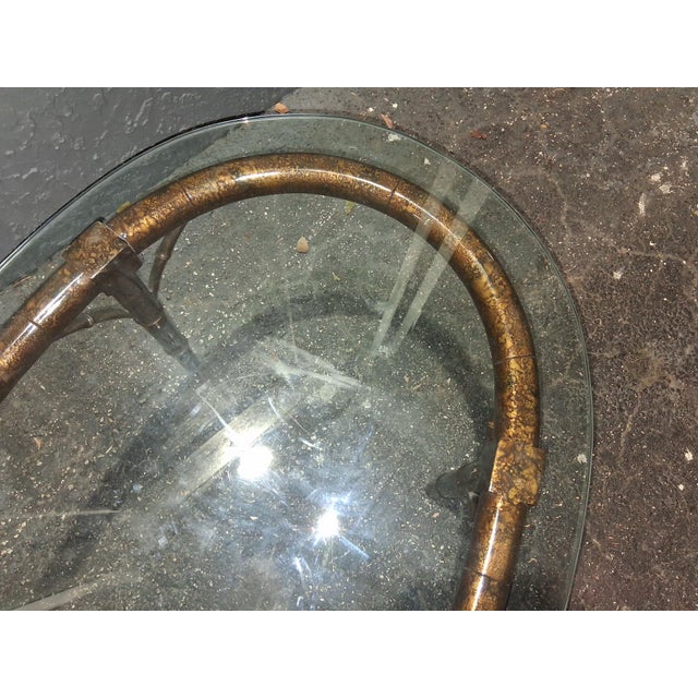 1940's Hollywood Regency Faux Tortoise/ Bamboo Form Coffee/ Cocktail Table For Sale - Image 9 of 12