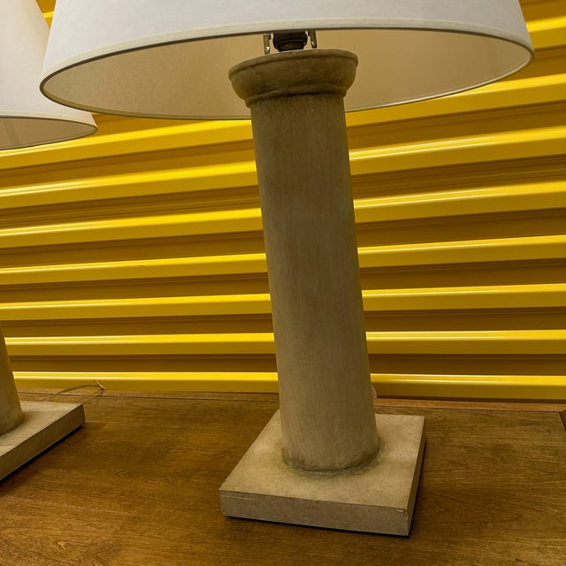 Niermann Weeks Pair of 'Le Michel' Lamps by Niermann Weeks (Modeled After Jean-Michel Frank's 'Colonne' Lamp) For Sale - Image 4 of 11