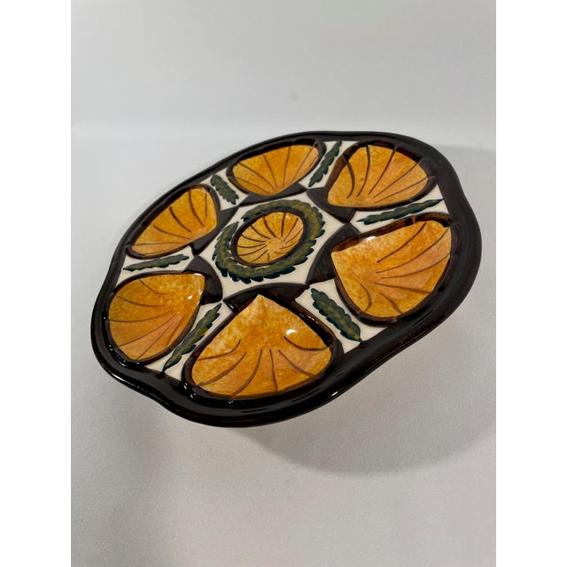 Henriot Quimper 1950s French Saint Jean De Bretagne Majolica Oyster Plate For Sale - Image 4 of 15